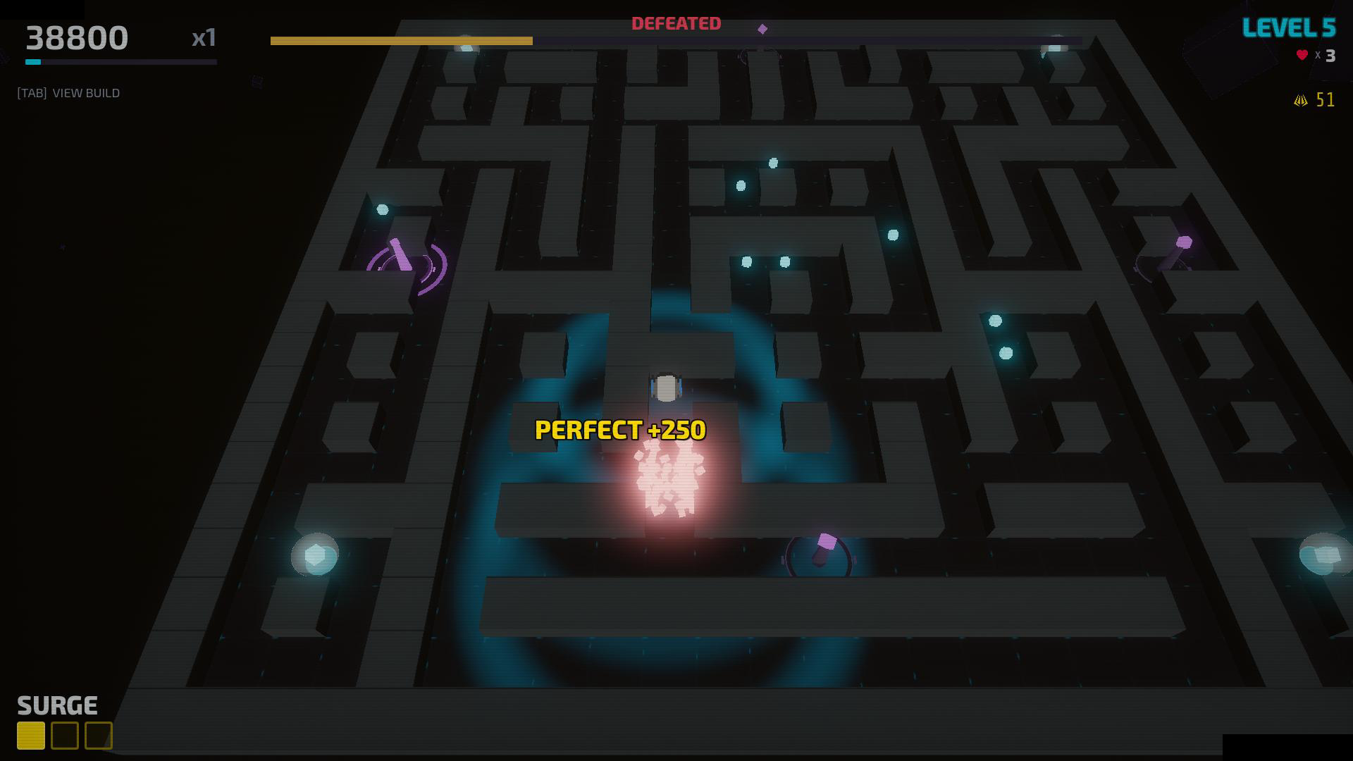 Boss defeated with gold flash and explosion